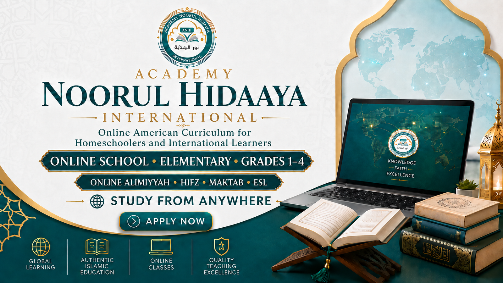 Academy Noorul Hidaaya International online Alimiyyah, Hifz, Maktab and ESL programmes